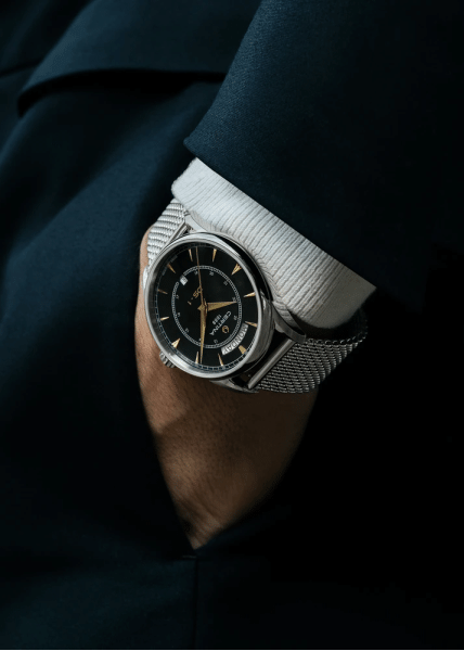 Certina DS-1 Day Date 40mm мъжки часовник страничен изглед, 316L стомана, сапфир кристал – classicwatches.bg