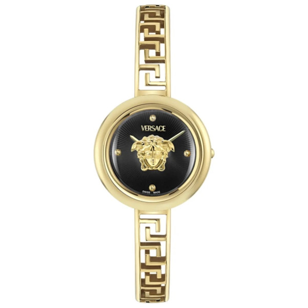 часовник versace ve5f00326 дамски златист черен циферблат classicwatches.bg