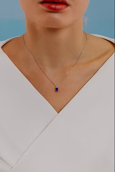 COMETE GOLD NECKLACE DIAMONDS AND SAPPHIRE GLB1440