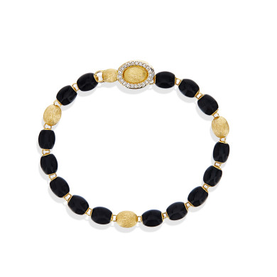 NANIS DANCING MYSTERY BLACK ONYX ГРИВНА ОНИКС, ДИАМАНТИ BS2-599