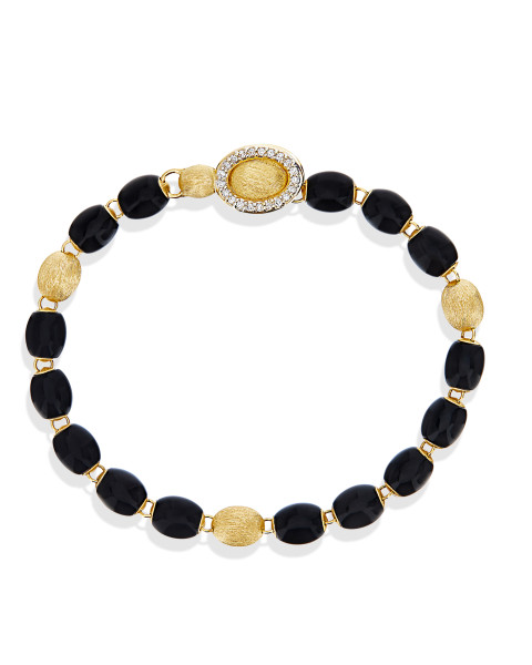 NANIS DANCING MYSTERY BLACK ONYX ГРИВНА ОНИКС, ДИАМАНТИ BS2-599