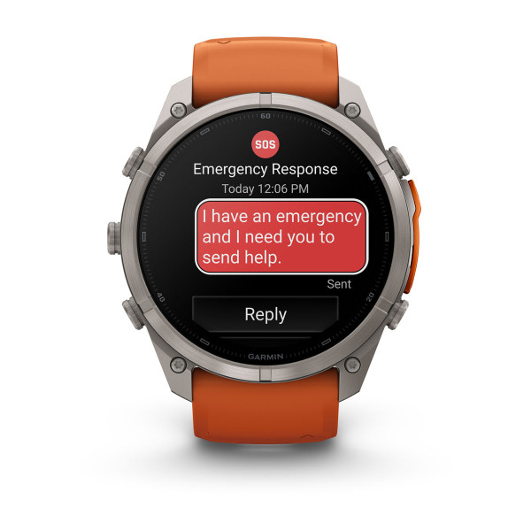 Garmin Fenix 9 Pro inReach Titanium с Autumn Orange/Spark Orange силиконова каишка 010-04337-01