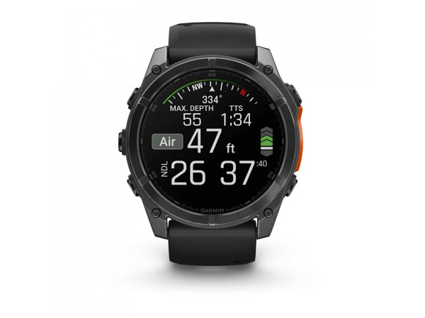 GARMIN FENIX 8 51MM AMOLED SLATE GRAY С BLACK СИЛИКОНОВА КАИШКА 010-02905-00