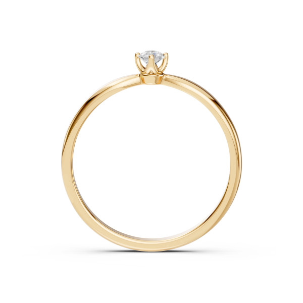 Cara пръстен с диамант 0.10 ct – ЗЛАТНО БИЖУ 14К K101-10041Y(3.0)/14K