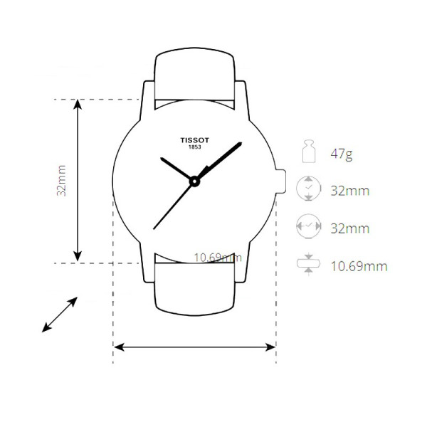 TISSOT CHEMIN DES TOURELLES POWERMATIC 80 32MM LADIES WATCH   T099.207.16.118.00