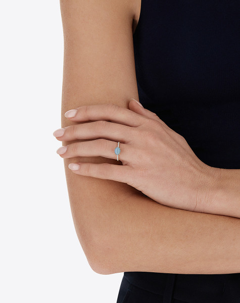 NANIS DANCING IN THE RAIN AZURE ПРЪСТЕН  АКВАМАРИН, ДИМАМАНТИ AS10-597