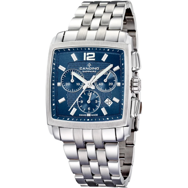 Часовник candino c4374 l мъжки квадратен хронограф син циферблат classicwatches.bg
