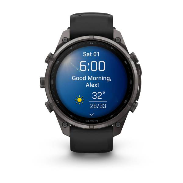 Garmin Fenix 9 Pro Carbon Gray DLC Titanium с Black/Pebble Grey силиконова каишка 010-04336-16