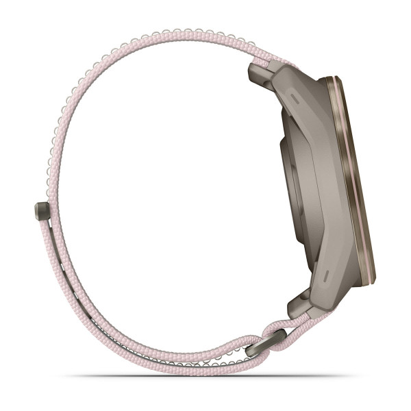 Garmin Approach S72 Soft Gold/Blush Pink Titanium Bezel с French Grey/Blush Pink ComfortFit Fabric каишка 010-04147-04