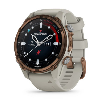 GARMIN DESCENT MK3I 43ММ BRONZE PVD ТИТАН С FRENCH GREY СИЛИКОНОВА КАИШКА 010-02753-14