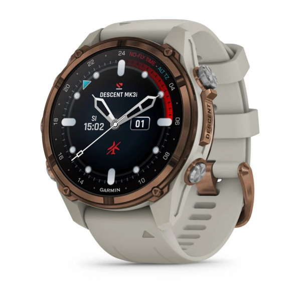 GARMIN DESCENT MK3I 43ММ BRONZE PVD ТИТАН С FRENCH GREY СИЛИКОНОВА КАИШКА 010-02753-14