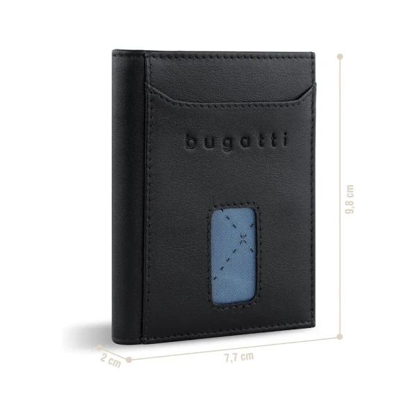 Калъф за карти и документи Bugatti - Secure Slim, 7 CC, черен