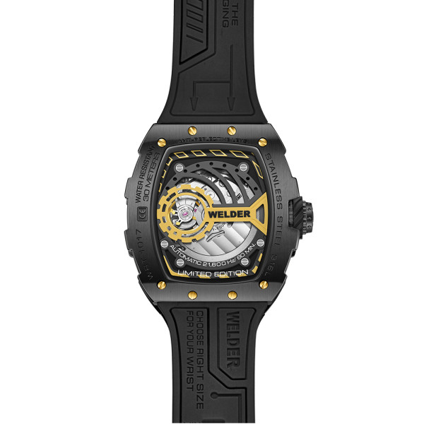часовник welder скелетон изцяло черен dragon серия classicwatches.bg