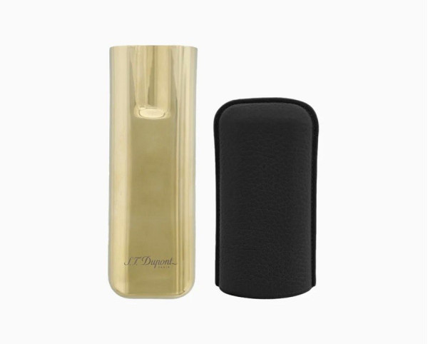 Калъф за 2 пури S.T.Dupont BLACK GRAINED AND GOLD DOUBLE CIGAR CASE 183250