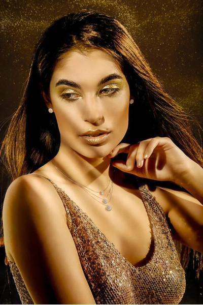 COMETE AMBROSIA GOLD NECKLACE WITH CUBIC ZIRCONIA AGZ369