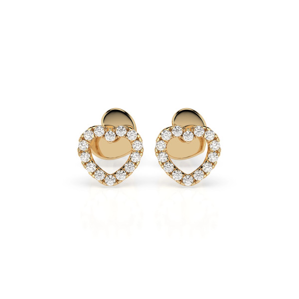 Cara обеци с диаманти 0.14 ct – ЗЛАТНО БИЖУ 14К K102-10028Y/14K