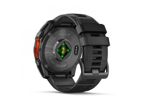 GARMIN FENIX 8 51MM AMOLED SLATE GRAY С BLACK СИЛИКОНОВА КАИШКА 010-02905-00