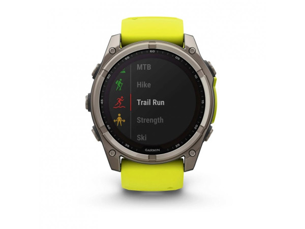 GARMIN FENIX 8 51MM SOLAR SAPPHIRE TITANIUM С AMP YELLOW/GRAPHITE СИЛИКОНОВА КАИШКА 010-02907-21