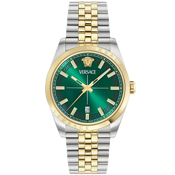 луксозен часовник versace с биколорна верижка и greca дизайн classicwatches.bg