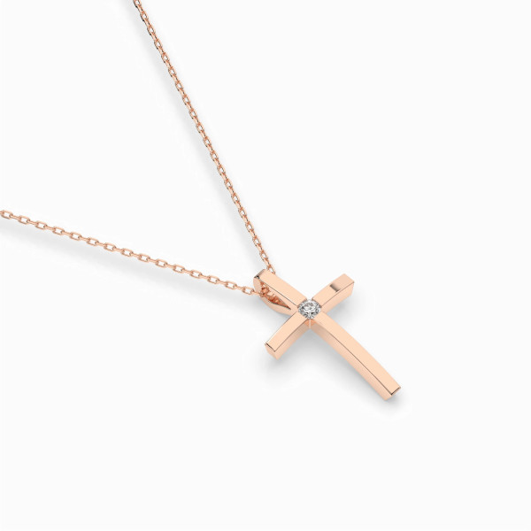Cara колие с диамант 0.03 ct – ЗЛАТНО БИЖУ 14К K104-10031R/14K
