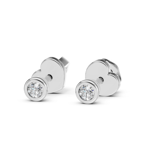Cara обеци с диаманти 0.10 ct – ЗЛАТНО БИЖУ 14К K102-10010W(2.3)/14K