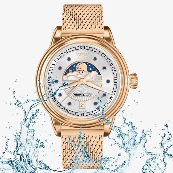 Часовник AVIATOR DOUGLAS MOONFLIGHT GEMSTONE EDITION BLUE SAPHIRE 36M V.1.33.2.416.5