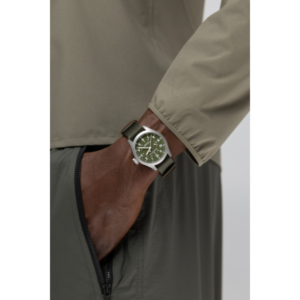 часовник hamilton khaki field зелен циферблат nato каишка classicwatches.bg