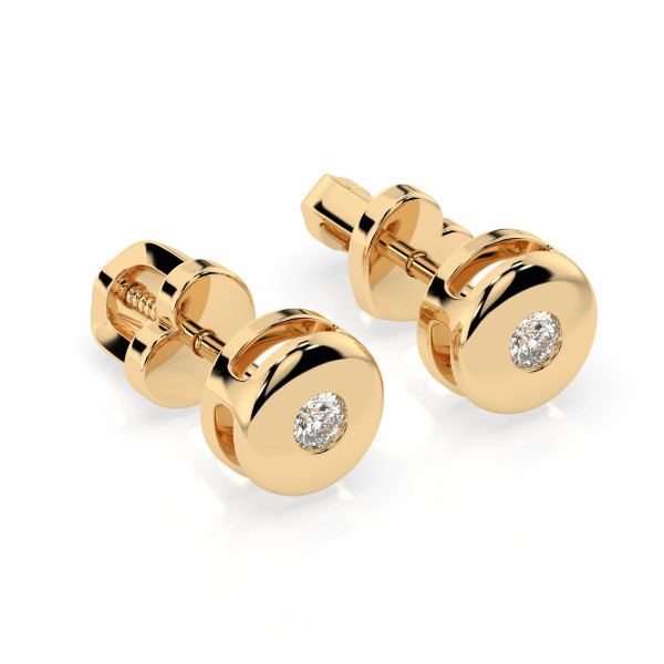 Cara обеци с диаманти 0.08 ct – ЗЛАТНО БИЖУ 14К K102-10048Y/14K
