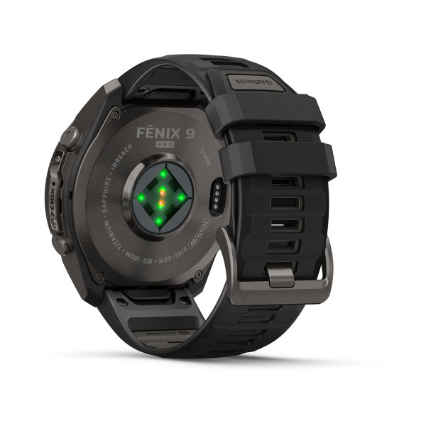 Garmin Fenix 9 Pro inReach Carbon Gray DLC Titanium с Black/Pebble Grey силиконова каишка 010-04337-11