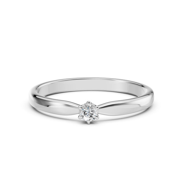Cara пръстен с диамант 0.10 ct – ЗЛАТНО БИЖУ 14К K101-10040W(3.0)/14K