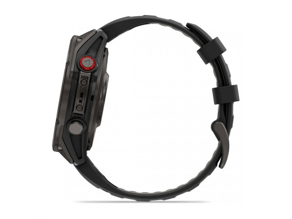 GARMIN FENIX 8 PRO 47MM AMOLED SAPPHIRE CARBON GRAY DLC TITANIUM С BLACK/PEBBLE GRAY СИЛИКОНОВА КАИШКА 010-03198-01
