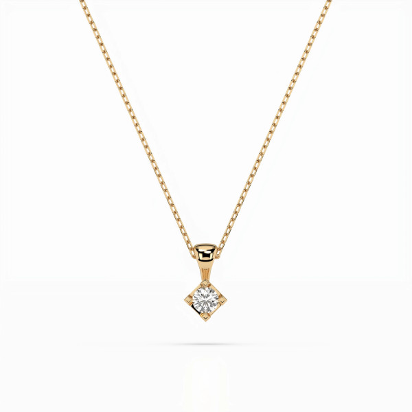Cara колие с диамант 0.08 ct – ЗЛАТНО БИЖУ 14К K104-10014Y(2.7)/14K