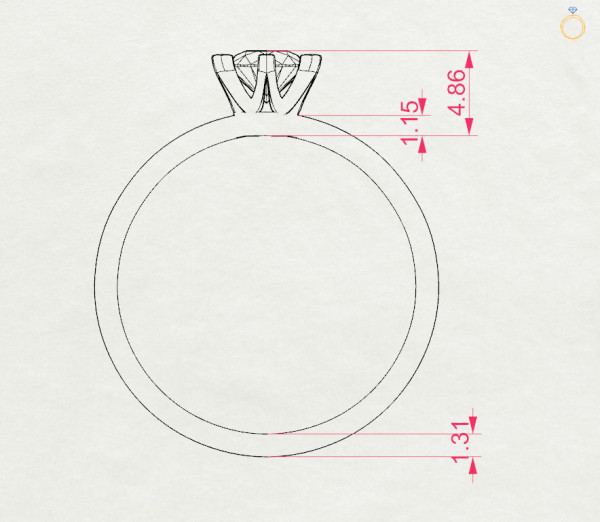 CARA Златен пръстен с диамант 0.45 ct GIA сертификат K101-10040R