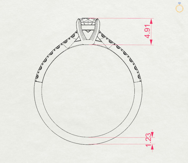 CARA Златен пръстен с диаманти 0.30 + 0.21 ct GIA сертификат K101-10012R