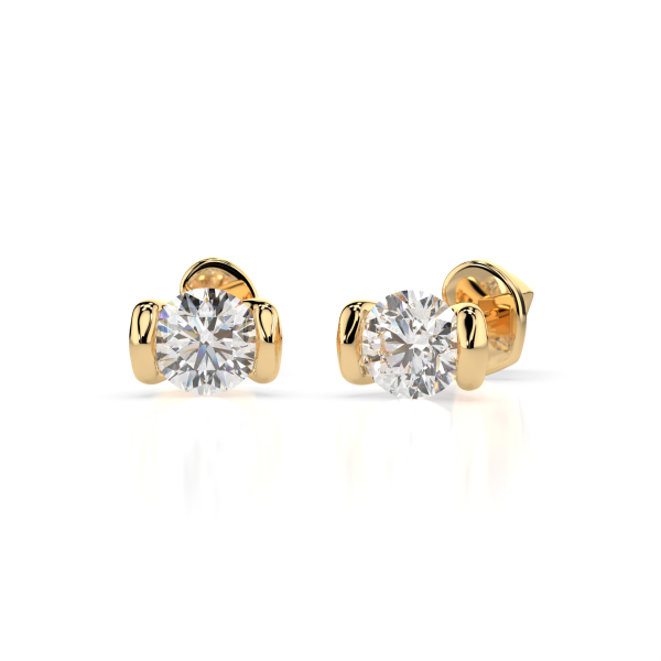 CARA Златни обеци с GIA сертифицирани диаманти K102-10016Y