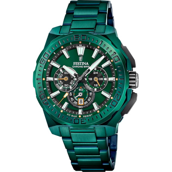 Festina F20730/1 мъжки часовник зелен хронограф
