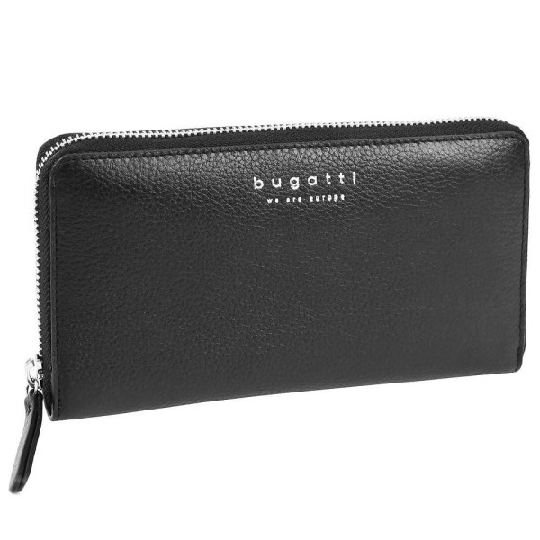 Дамски кожен портфейл Bugatti - Linda, черен