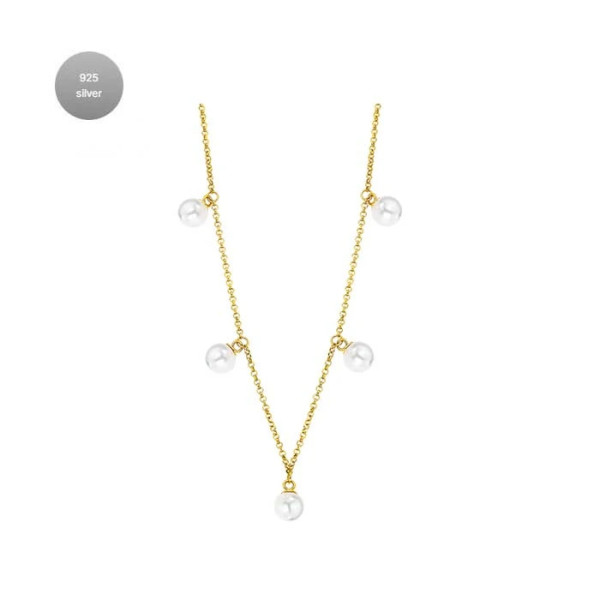 LOTUS SILVER PEARLS SILVER NECKLACE LP1932-1/1