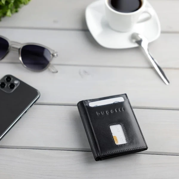 Калъф за карти и документи Bugatti - Secure Slim, черен