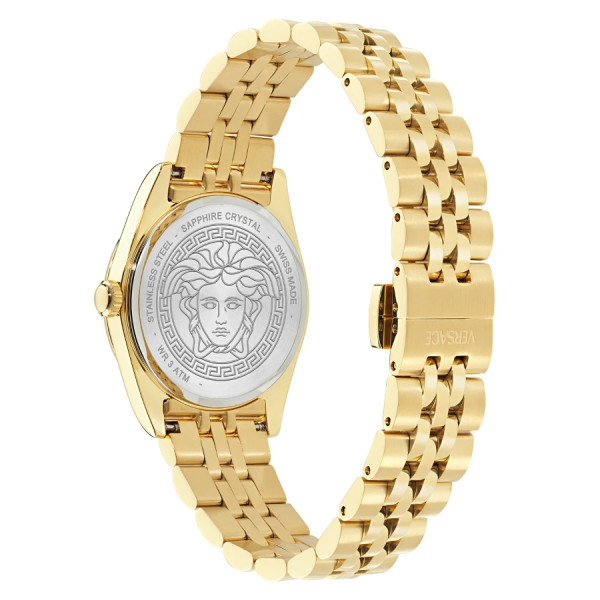 дамски часовник versace златна верижка sedefen циферблат луксозен модел classicwatches.bg
