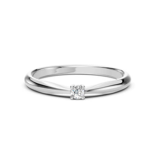 Cara пръстен с диамант 0.10 ct – ЗЛАТНО БИЖУ 14К K101-10021W(3.0)/14K
