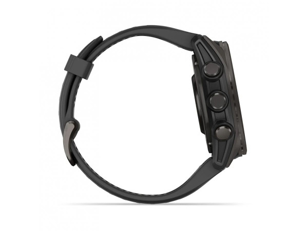 GARMIN FĒNIX® 8 - 43 мм, AMOLED - FĒNIX® 8 - 43 мм, AMOLED, Sapphire - Carbon Gray DLC Titanium с Black/Pebble Gray силиконова каишка