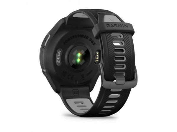 GARMIN FORERUNNER 965 CARBON GREY DLC TITANIUM БЕЗЕЛ С BLACK КОРПУС И BLACK/POWDER GREY СИЛИКОНОВА КАИШКА 010-02809-10