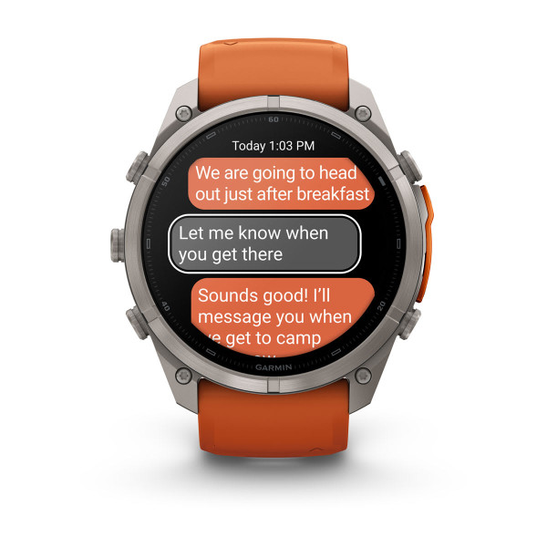 Garmin Fenix 9 Pro inReach Titanium с Autumn Orange/Spark Orange силиконова каишка 010-04337-01