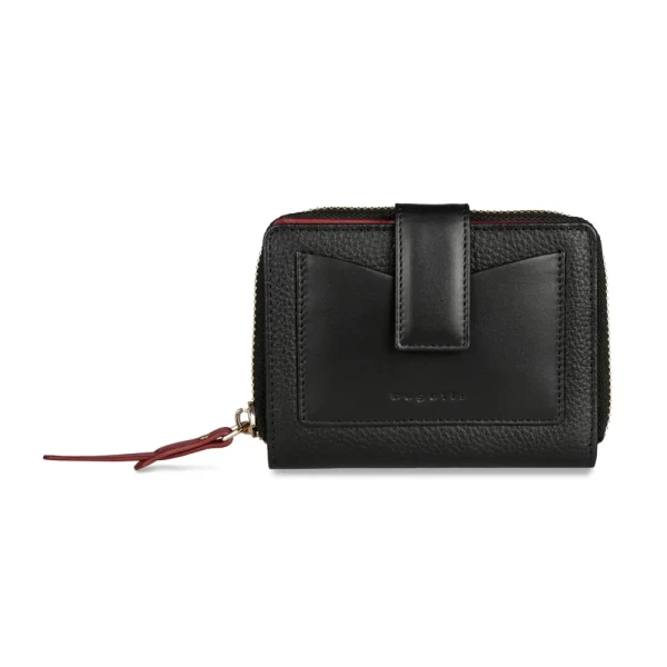 Дамски портфейл Bugatti - Viola S, RFID защита, черен/червен