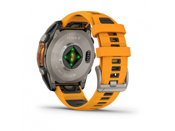 GARMIN FENIX 8 47MM AMOLED SAPPHIRE TITANIUM СЪС SPARK ORANGE/GRAPHITE СИЛИКОНОВА КАИШКА