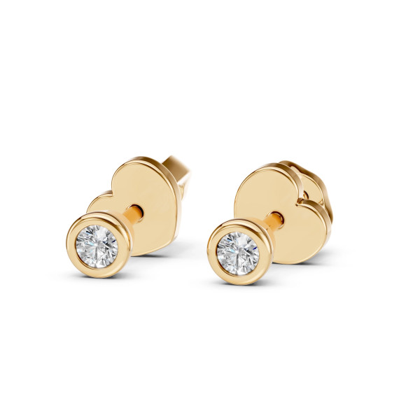 Cara обеци с диаманти 0.10 ct – ЗЛАТНО БИЖУ 14К K102-10010Y(2.3)/14K