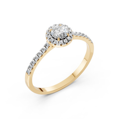 CARA Златен пръстен с диаманти 0.35+0.29 ct GIA сертификат K101-10095Y