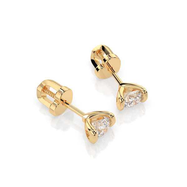 CARA Златни обеци с GIA сертифицирани диаманти K102-10016Y