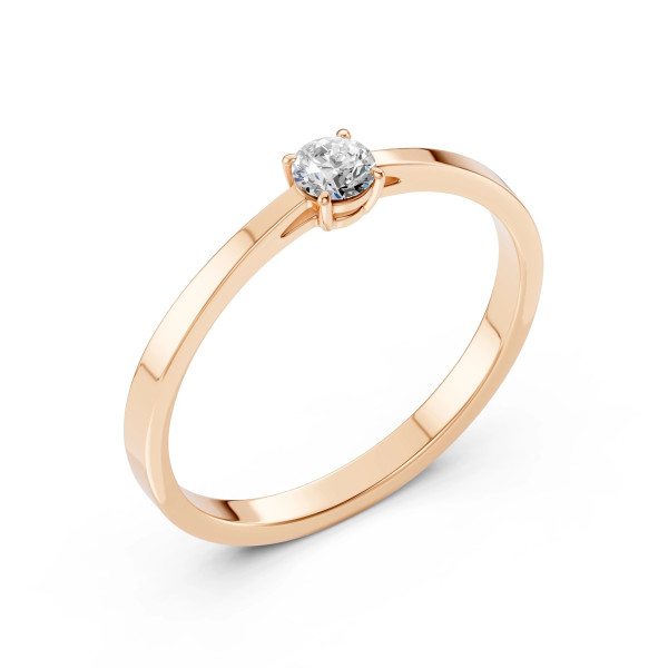 Cara пръстен с диамант 0.20 ct – ЗЛАТНО БИЖУ 14К K101-10012/1R(3.7)/14K